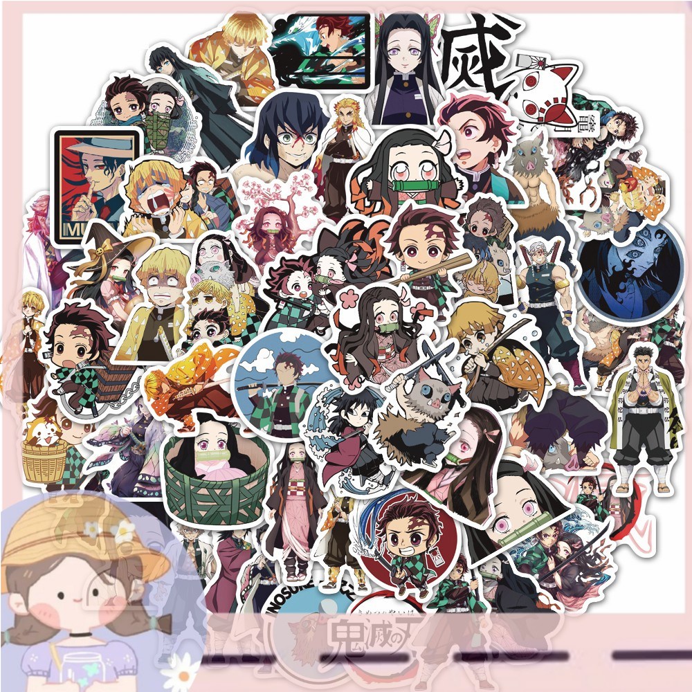 

PROMO50 Pcs / Tas Stiker Vsco Desain Anime Demon Slayer Kimetsu No Yaiba Bahan PVC Tahan Air Untuk Skateboard Koper Motor Gitar KB01