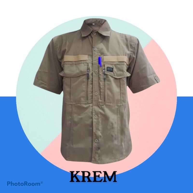 Kemeja tactical w-tac lapangan kerja pdl outdor lengan pendek