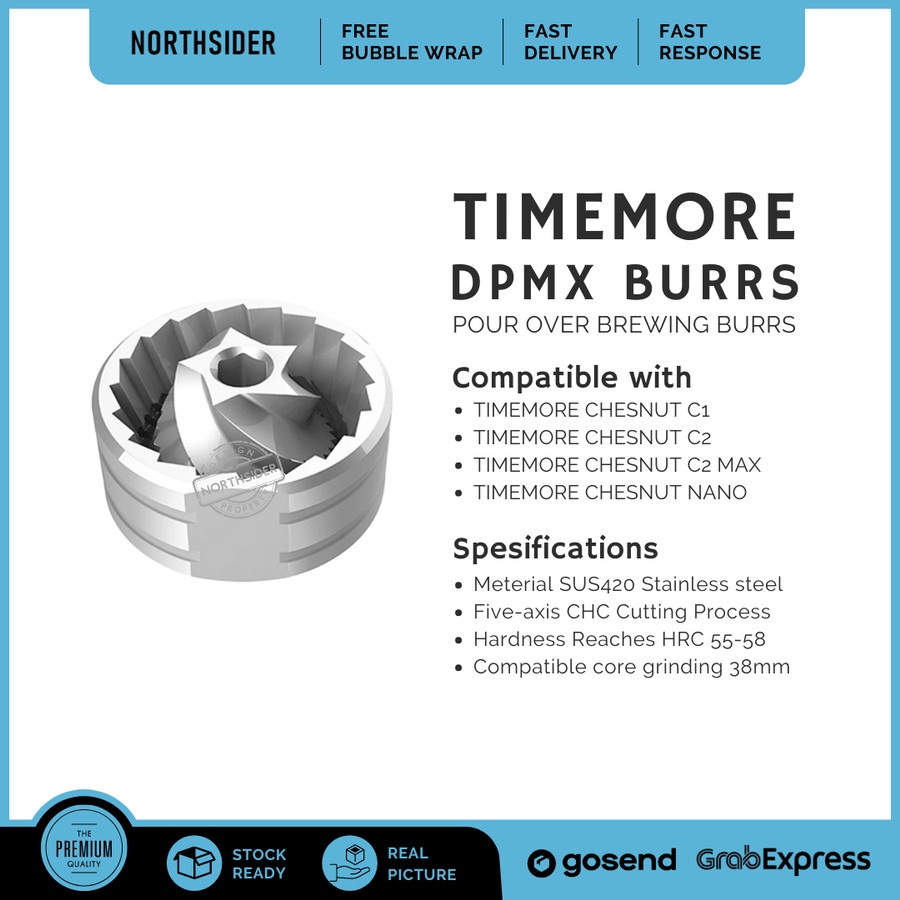 TIMEMORE DPMX BURR GRINDER | POUR OVER STANDARD BURR STAINLESS STEEL