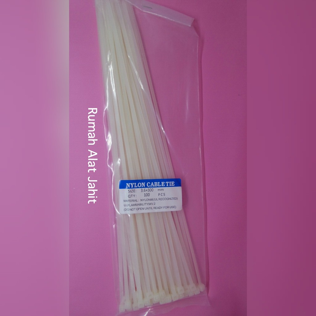 Nylon Kabel Tis / Cable tie / Pengikat Kabel Ukuran 3,6 x 300 mm