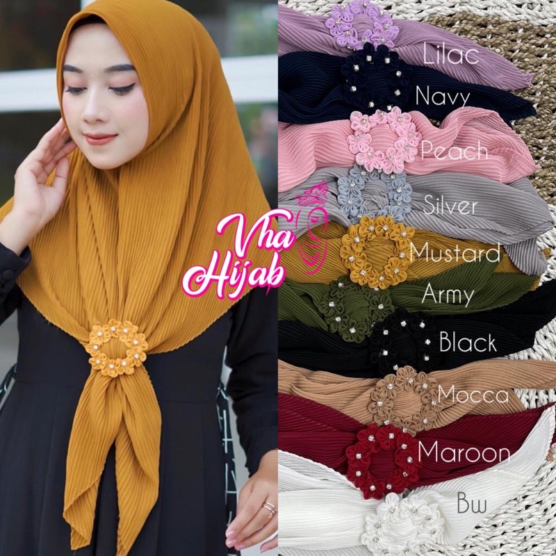 Hijab Segi Empat Plisket RING FLOWSY