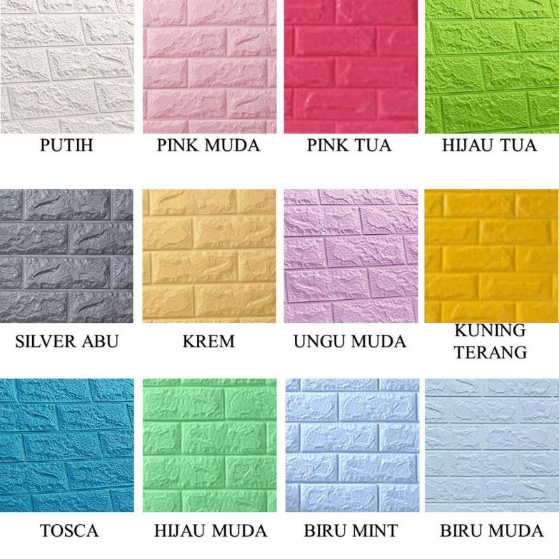 Wallpaper Dinding Foam 3D Kecil Motif Batu Bata / walpaper dinding Foam Ready Samarinda