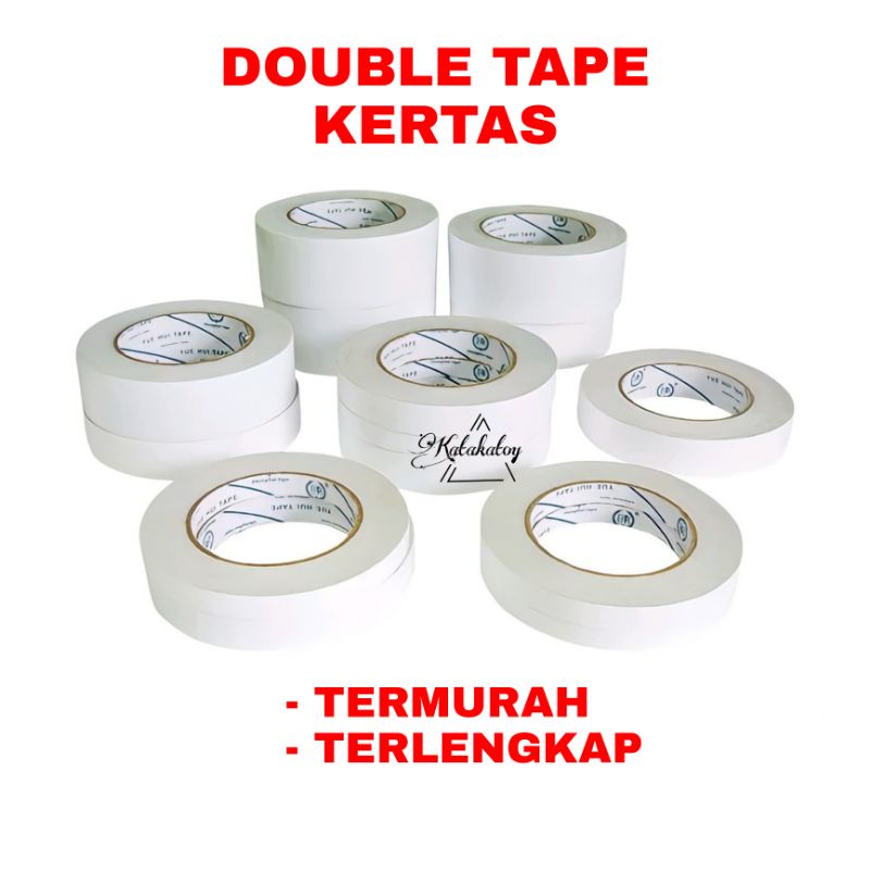 

DOUBLE TAPE KERTAS Double Side Tape Perekat 2 Sisi Alat Kantor