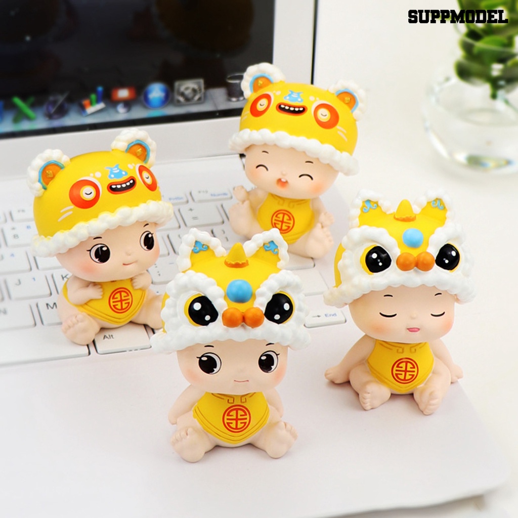 Ornamen model Kepala Bobble Bahan Resin Anti Pudar Untuk Interior Mobil