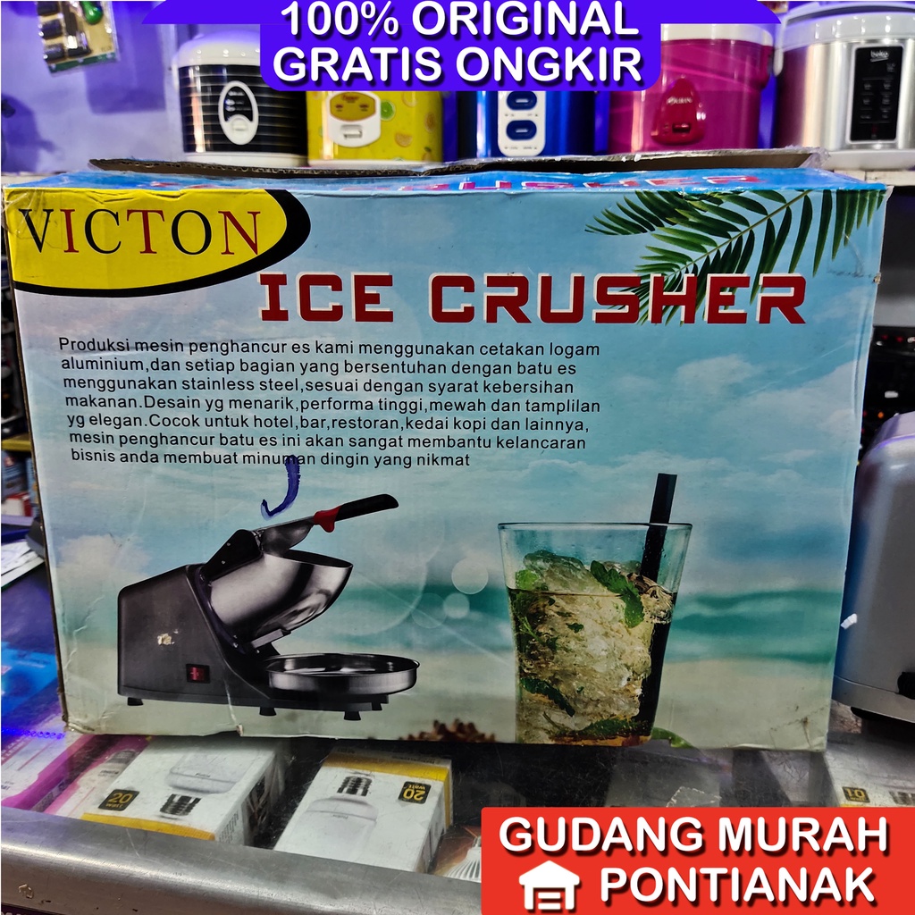 Mesin Pemarut Serut Es Batu mesin ice crusher 2 mata pisau VIPOO / ADVANCE