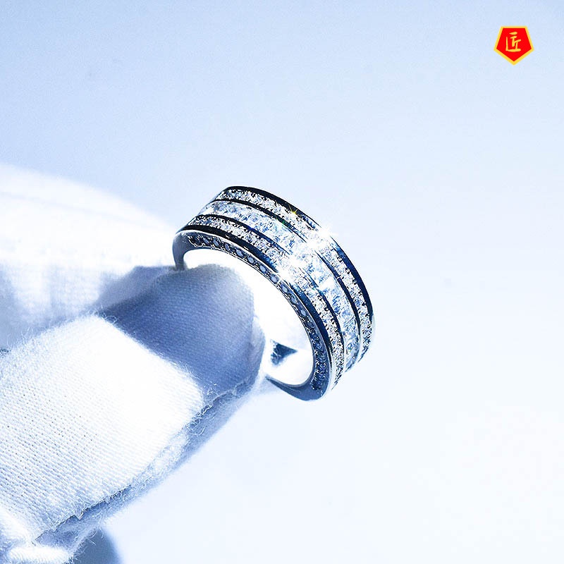 [Ready Stock]Simple Luxury Micro-Inlaid Diamond Ring