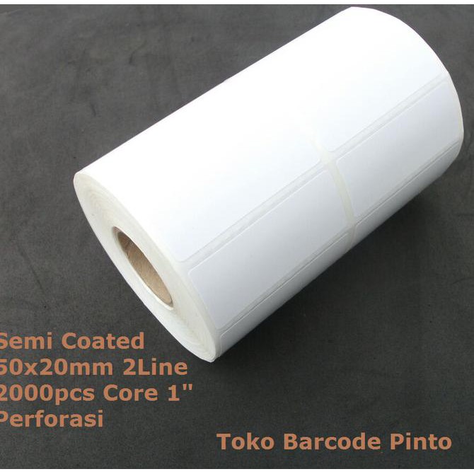 

READY STOCK Semi Coated 50x20mm 2Line 2000p Gap3mm Core 1" Perforasi Label Sticker ZD32