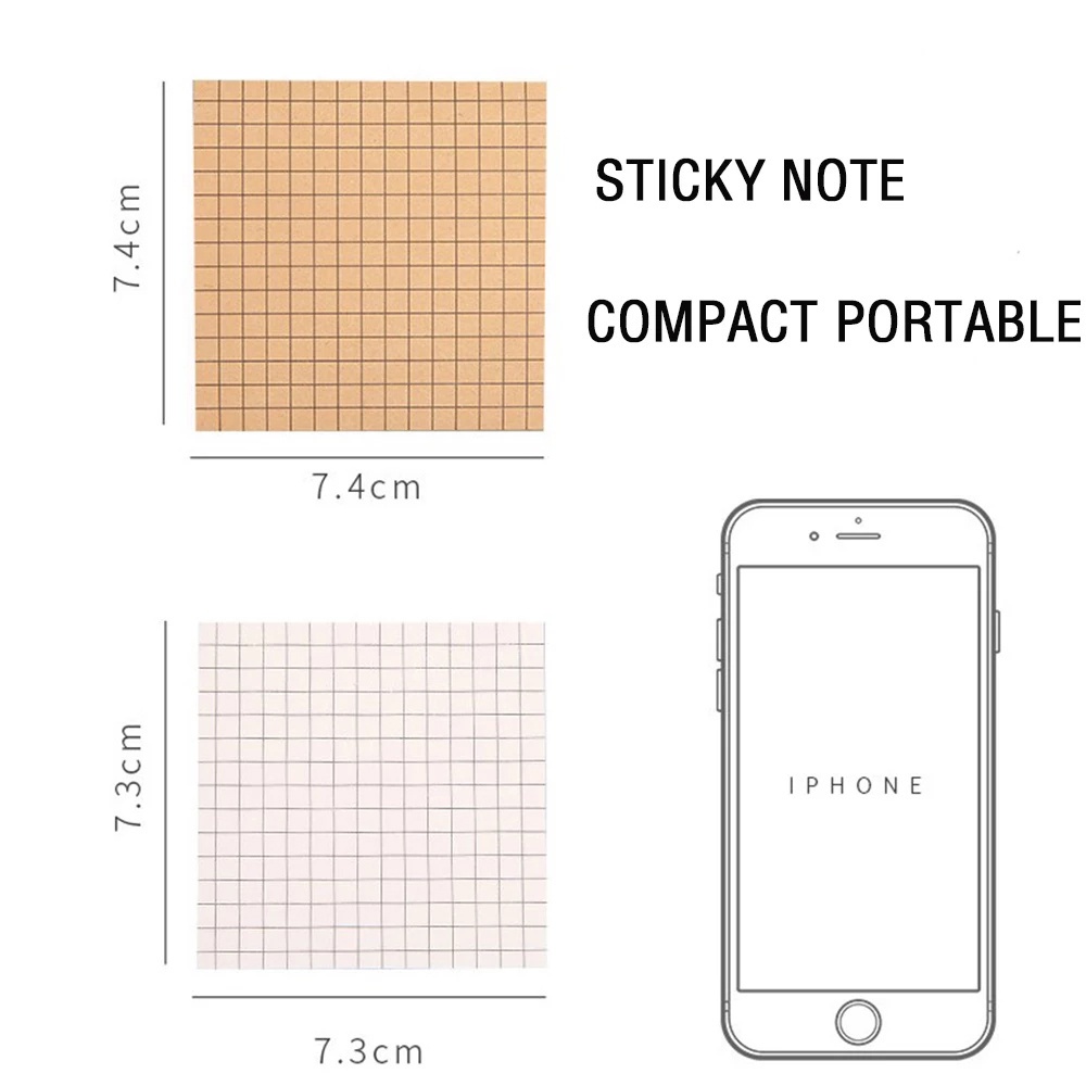 Lanfy 80 Lembar / Pc Sticky Note / Memo Pad Bahan Kertas Kraft Untuk Kantor / Sekolah