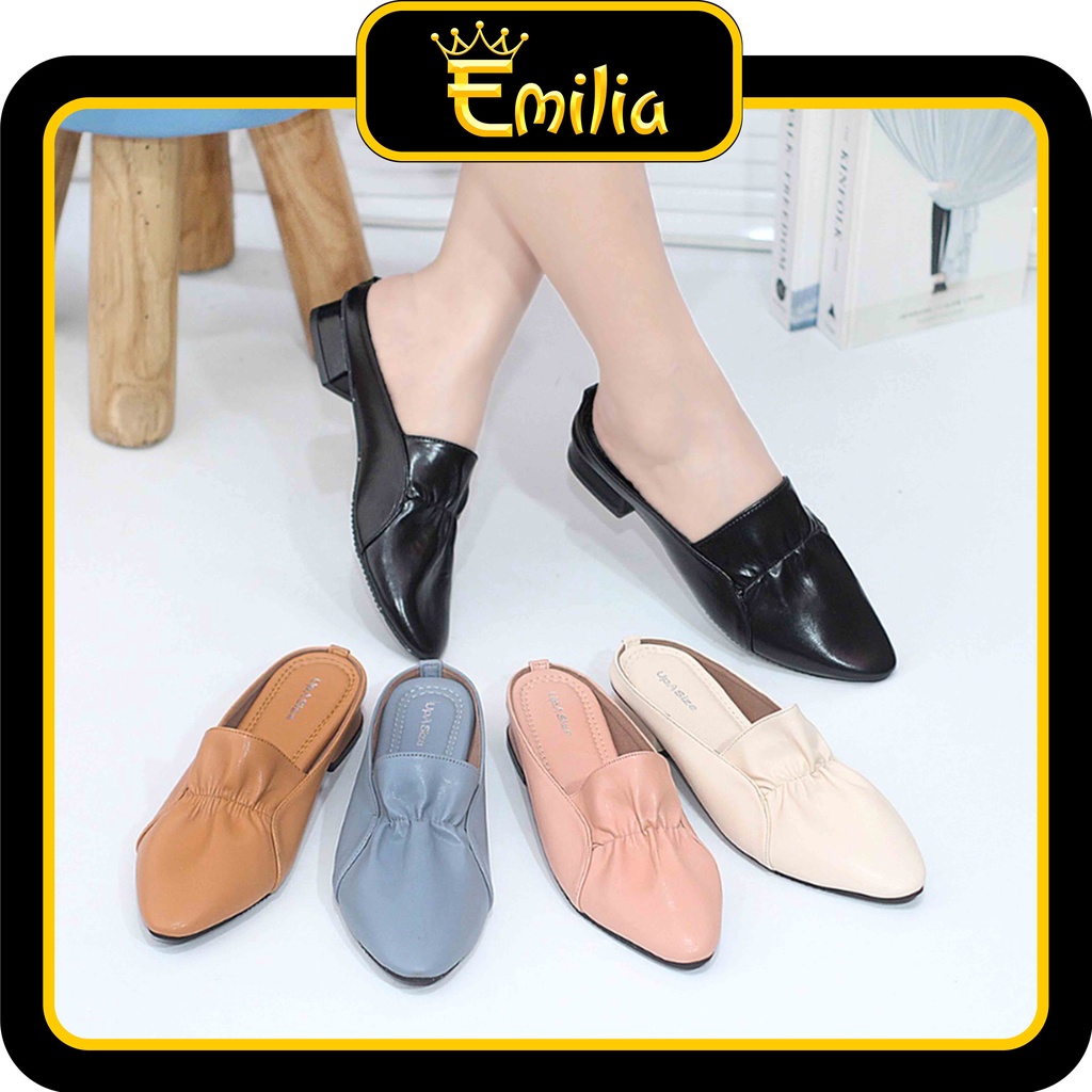 UPSIZE Saori Sandal SlipOn Wanita Jumbo Big Size  Ukuran 41 42 43 44 45 Sandal Sepatu Wanita Big Siz