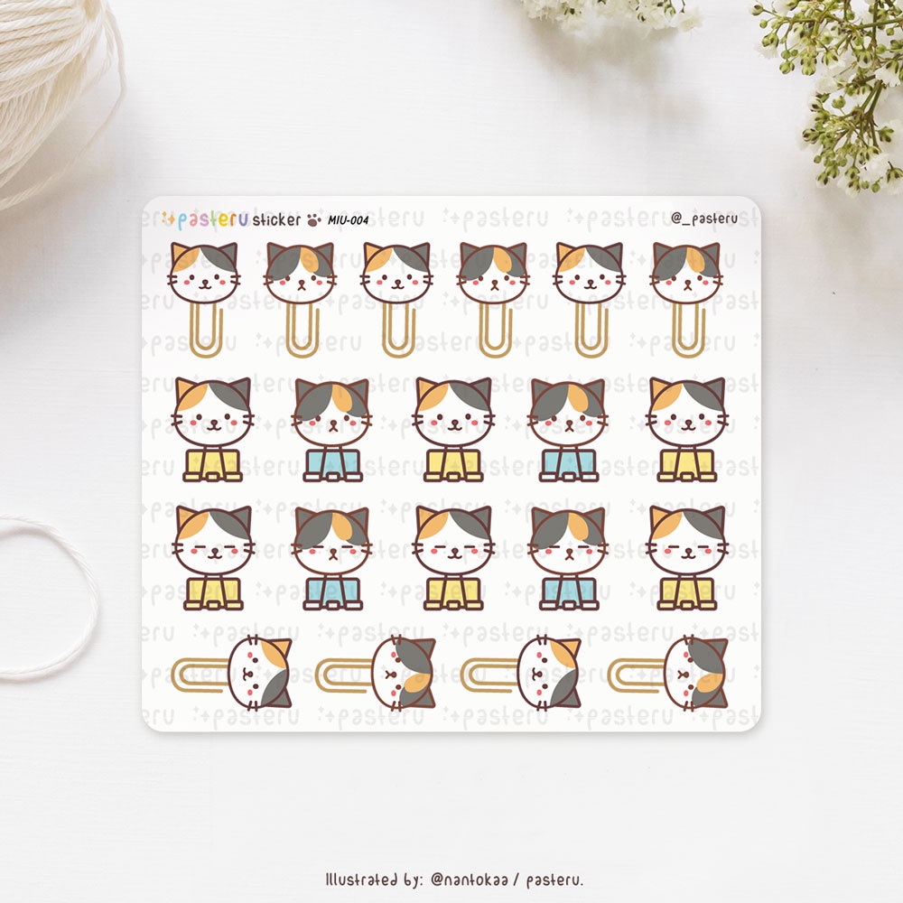 

Kawaii Cat Paperclip | Pasteru Planner Journal Sticker