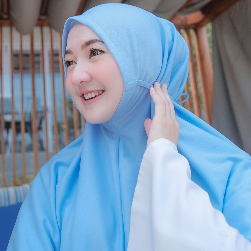 Jilbab Tali AT HOME JUMBO | Hijab Instan Kaos Non PAD Kerudung Instan Tali Tanpa Bergo