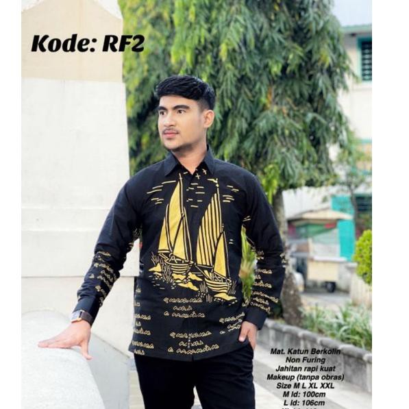 Harga Murah.. BATIK KODE RF2 | LONTARA | Kemeja Batik Pria By BATIK LANANG - Batik Khas Makassar