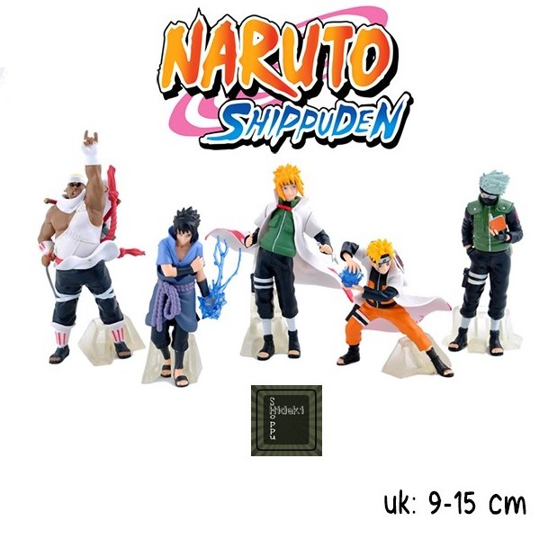 Naruto Shippuden Set Action Figure Pajangan Mainan Naruto Sasuke 5 pcs