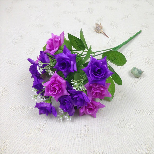 COD BUNGA MAWAR KOREA BUNGA TANGKAI PLASTIK BUNGA ARTIFISIAL BUNGA PAJANGAN BUNGA HIASAN BT9010-UNGU