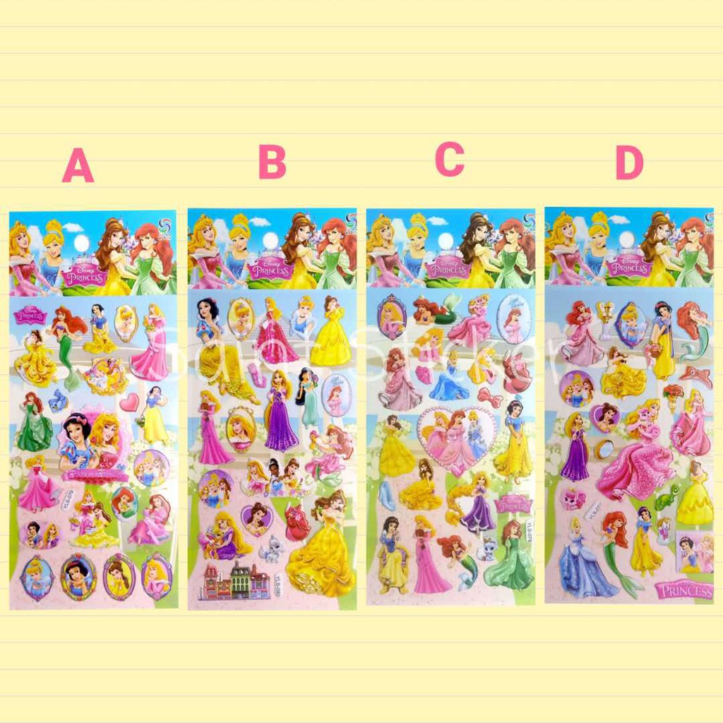 

Gambar Tempel Sticker Timbul Stiker Anak Karakter Disney Princess Cinderella Snow White Putri Salju