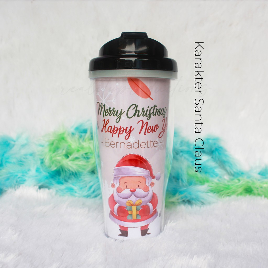 Tumbler Natal dan Tahun Baru Karakter Christmas Custom Nama