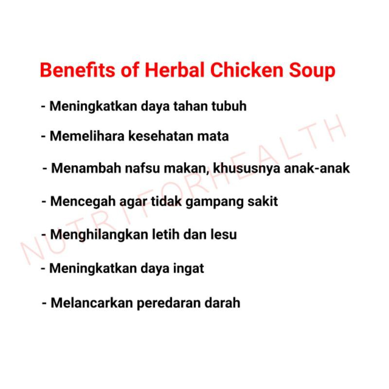 Tim Ayam Obat HALAL TIDAK PAHIT 13 Bahan Premium termasuk GINSENG / Herbal Chicken Soup