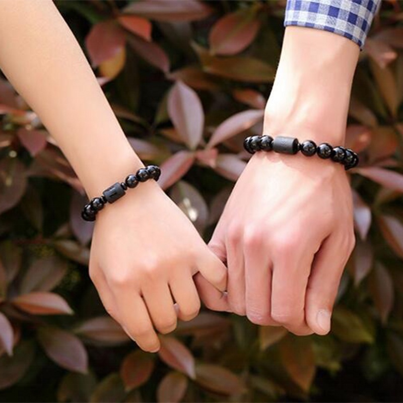 Gelang Manik-Manik Batu Obsidian Warna Hitam Untuk Hadiah