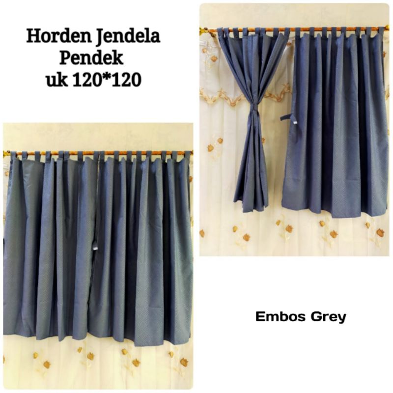 Jual Gorden Jendela Pendek Tirai Polos Embos Gorden Minimalis X