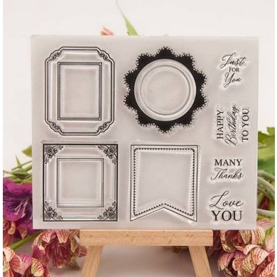 Clear Stamp (Stempel Transparan/Bening) - Photo Frame Pattern