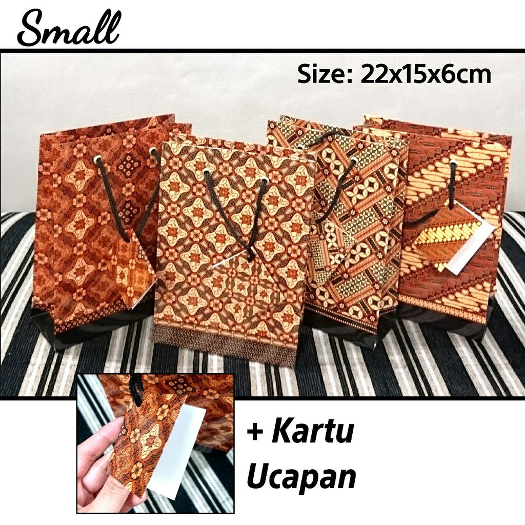 

bag paper kiky A batik small + kartu ucapan tas kertas goodie bag paper batik small