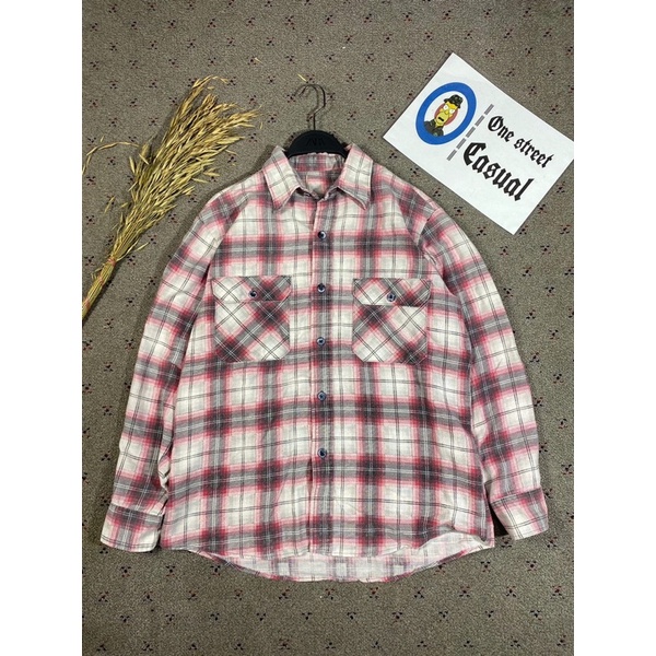 kemeja flanel veterano two pocket casual summer second original