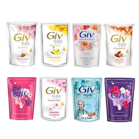 ^ KYRA ^ GIV Sabun Mandi Skin Care Bodywash Brightening Body Wash Pouch Refill - Netto 450 ml