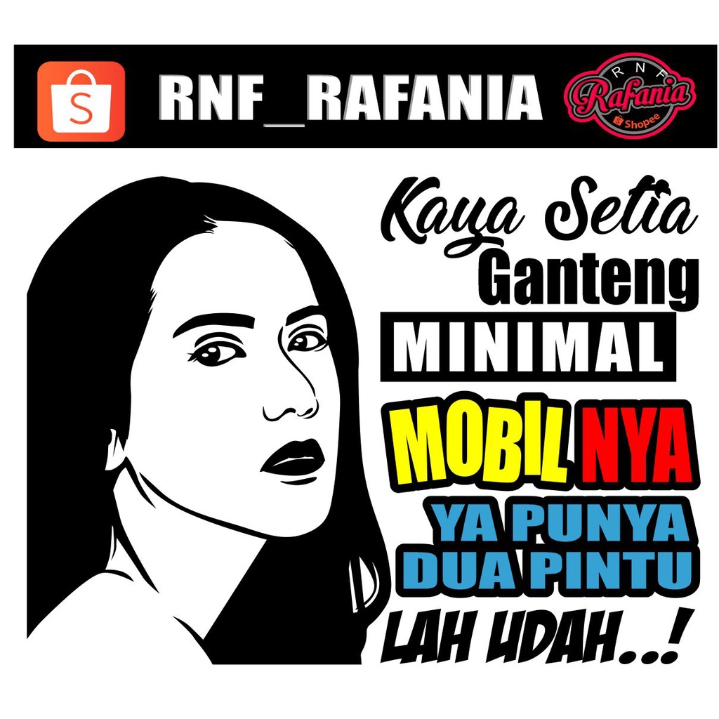 STICKER KACA PINTU/BODY MOBIL TRUCK/PICK UP/L300 kaya setia ganteng minimal mobilnya ya dua pintu lah uda