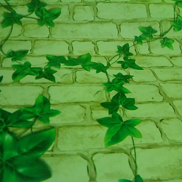 R018ls Wallpaper Sticker Ku - Batu Bata Daun Wallpaper Dinding