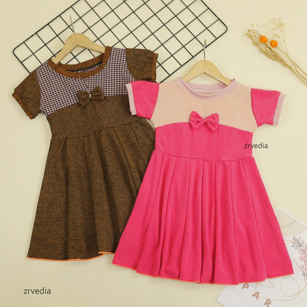 Dress Kelly 3-4 Tahun / Simple Dres Pesta Murah Grosir Gaun Anak Cewek Baju Balita Perempuan Harian