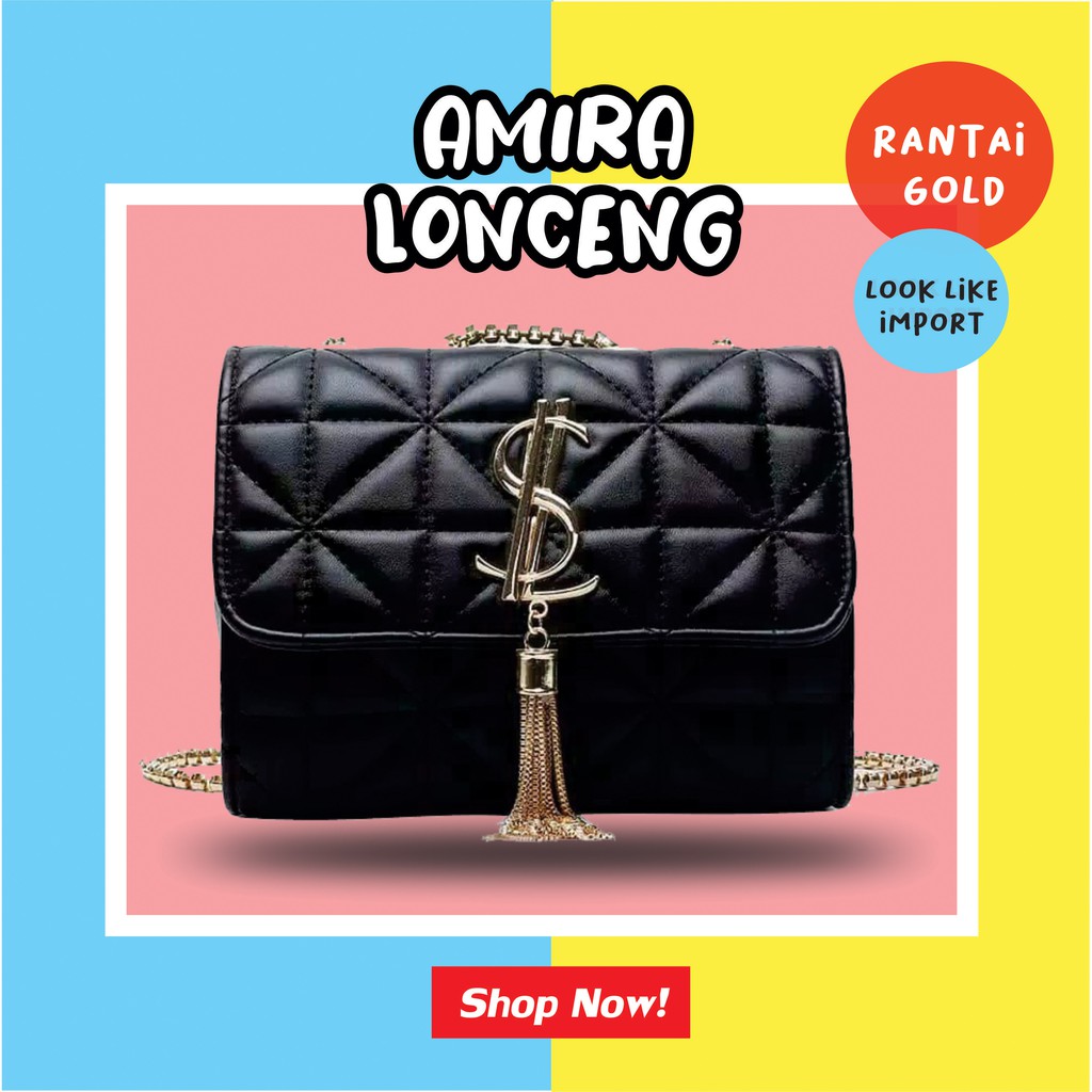 TAS TALI RANTAI GOLD LONCENG WANITA CEWEK- TAS SELEMPANG SLEMPANG WANITA CEWEK PEREMPUAN - AMIRA BAG