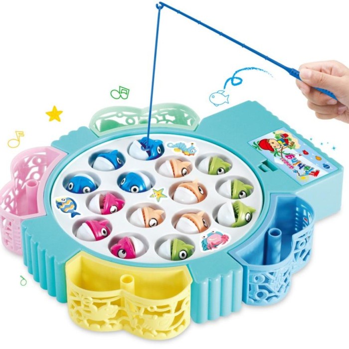 mainan anak pancingan musik led bayi balita gogo go go fishing /  mainan pancingan anak