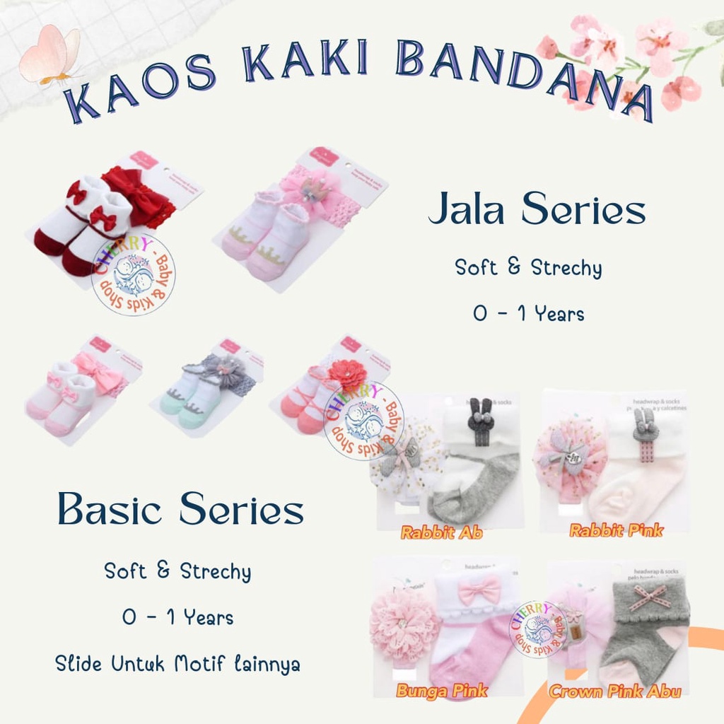 Kaos Kaki Bandana Set Bayi Cute &amp; Stylish Import CBKS JH VC