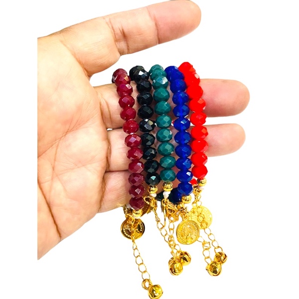 gelang kristal kombinasi lapis emas//Gelanh wanita//gelang kristal