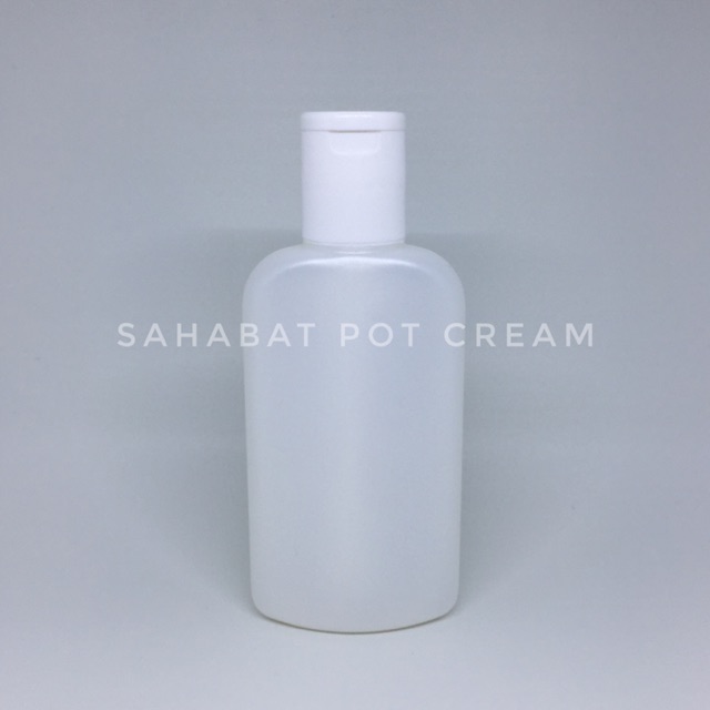 Botol 100ml DKS 100ml Botol Gepeng 100ml Putih Mutiara Tutup Fliptop