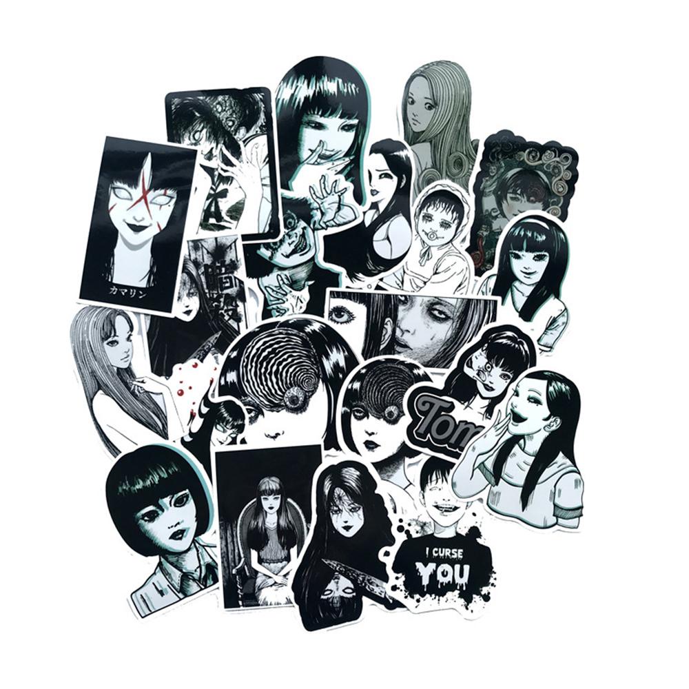 Lanfy Stiker Motif Anime Junji Ito Anti Air Untuk Dekorasi Skateboard / Koper
