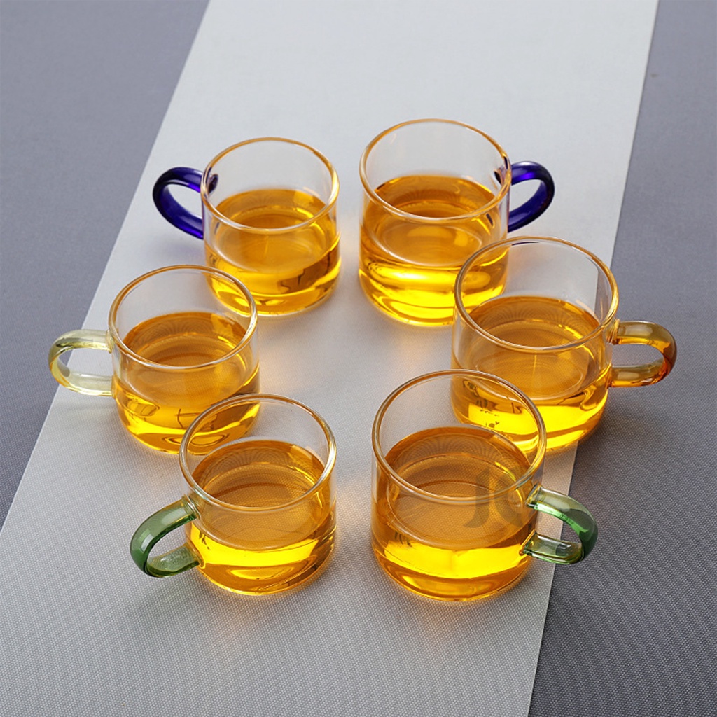 GELAS KACA TEH KOPI MINI TEA COFFEE GLASS HANDLE 130ML