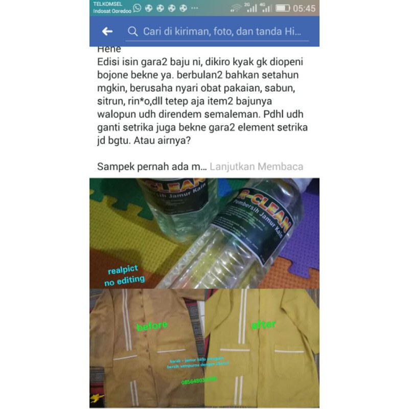 [1 Liter] RCLEAN OBAT/ PEMBERSIH JAMUR KAIN