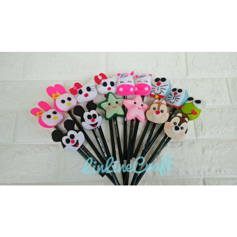 

pensil hias / pencil topper / pensil hias Flanel