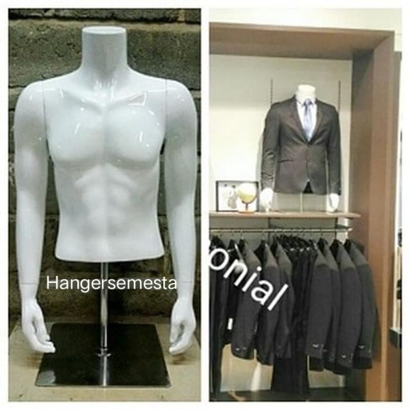 Jual MANEKIN SETENGAH BADAN COWOK FIBER +TANGAN DAN KEPALA Shopee