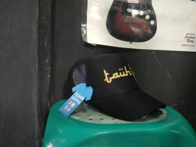 Topi truker jaring TAUHID sablon gold