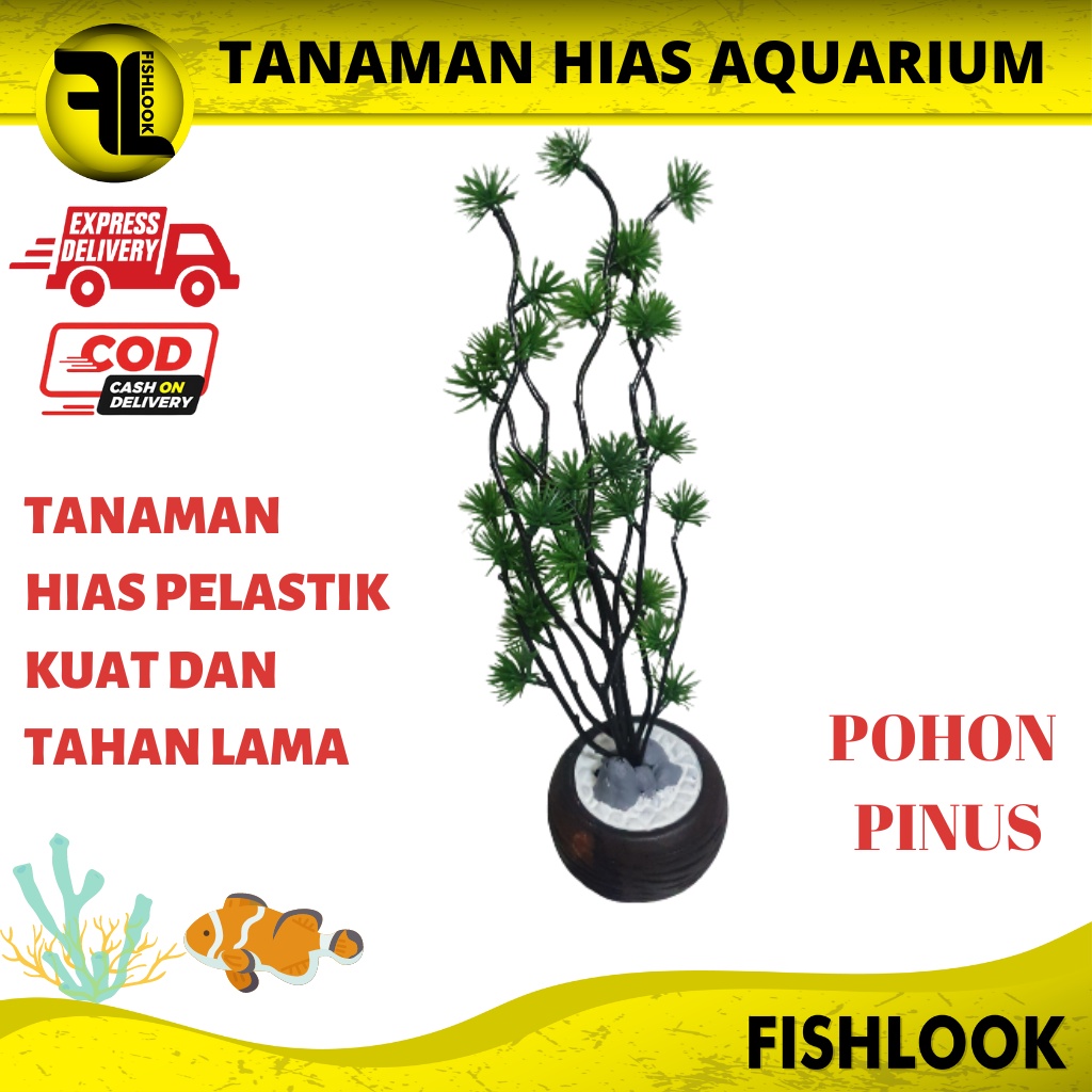 POHON TANAMAN HIAS GEX AKSESORIS PLASTIK SINTETIS AQUASCAPE AQUARIUM HIASAN AQUARIUM