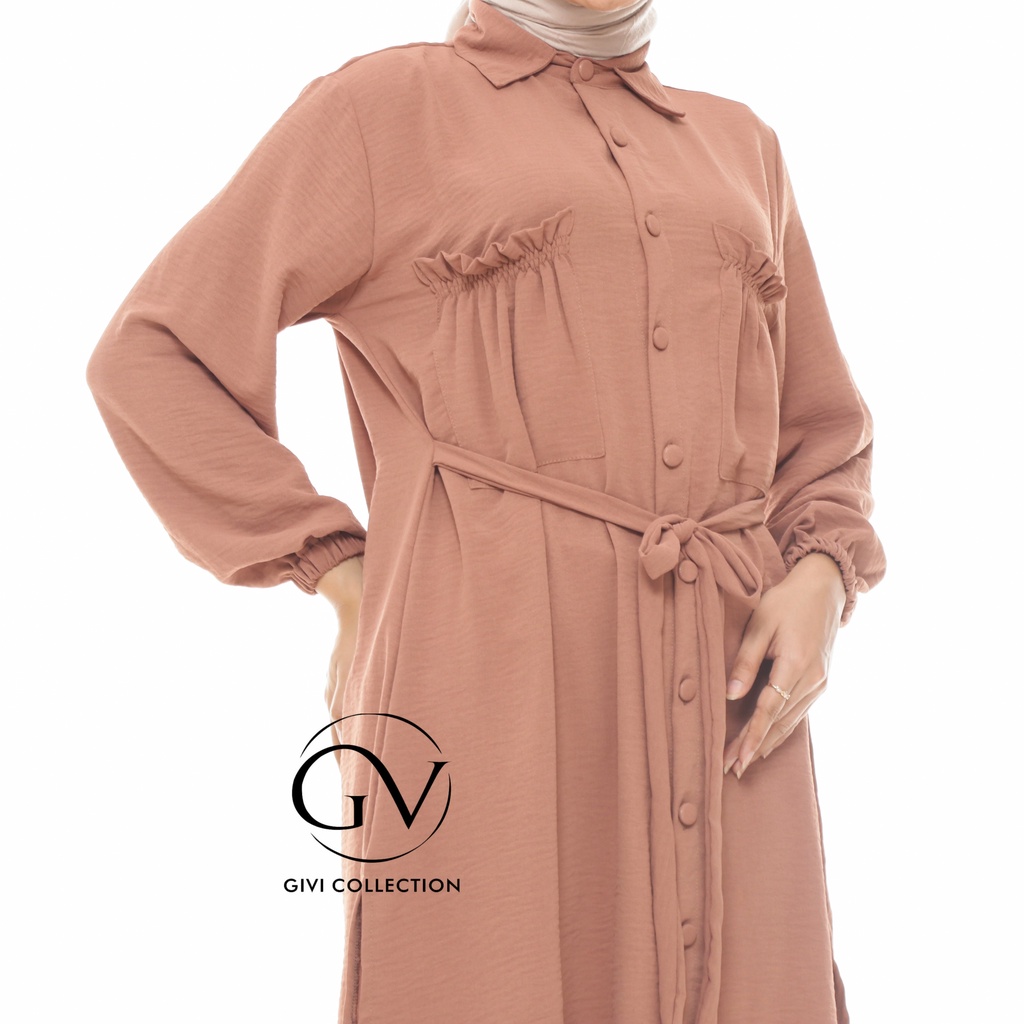 Nindy Cringkel tunik | tunik crinkle | dress kemeja tunik