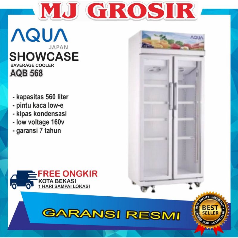 KULKAS SHOWCASE AQUA 2 PINTU JUMBO AQB 560 SERI LOW WATT