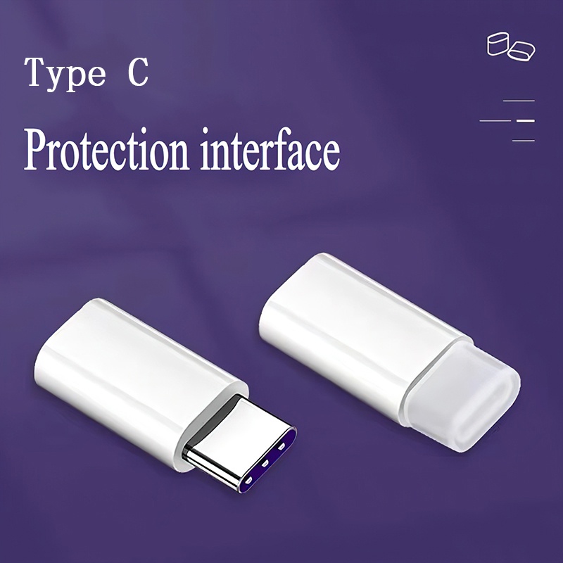 3 Pcs Cover Pelindung Kabel Data Micro USB / IOS / Tipe C / USB Bahan Silikon Tahan Debu