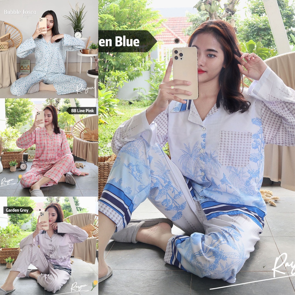 IZANY Piyama Dewasa PP Lengan panjang  LD 100 Rayon