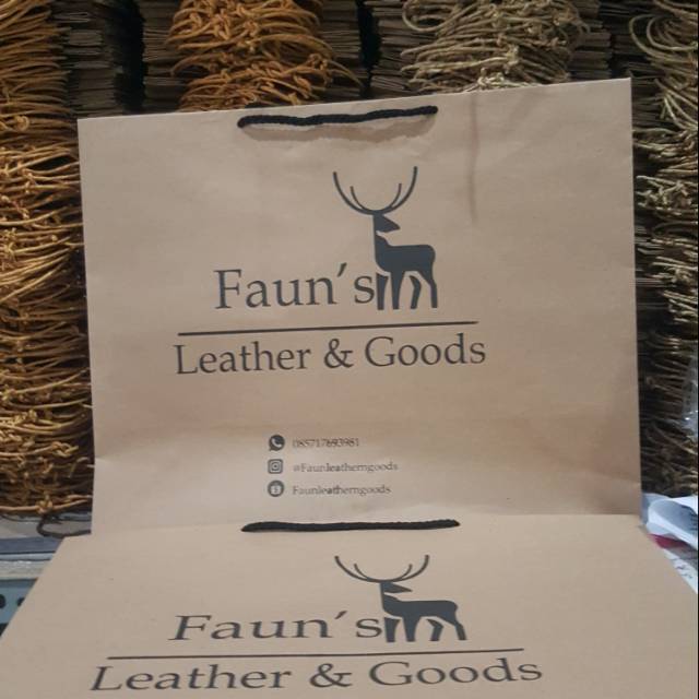 

Paperbag kraft coklat sablon uk 40x10x30