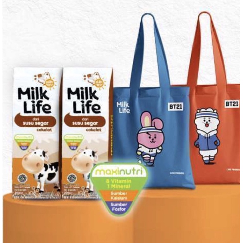 

Milk Life Milklife UHT BT21 Free Totebag BT21 (Warna Random)