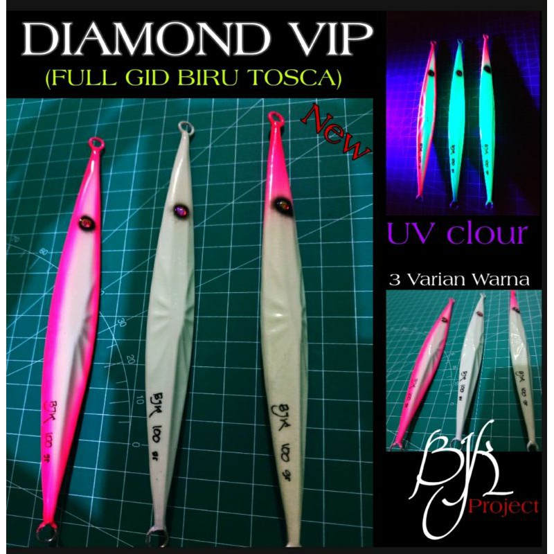 METAL JIG DIAMOND VIP 100g FULL GID BIRU TOSCA