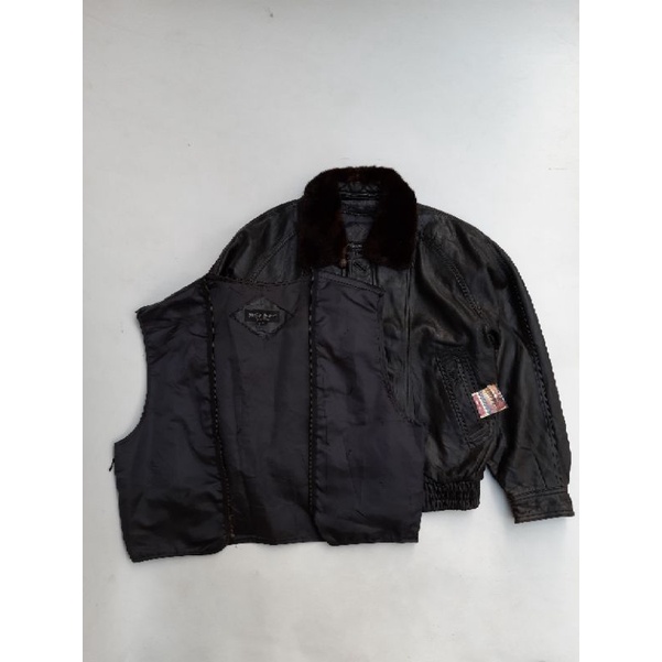 vintage jacket leather ysl jaket kulit ysl